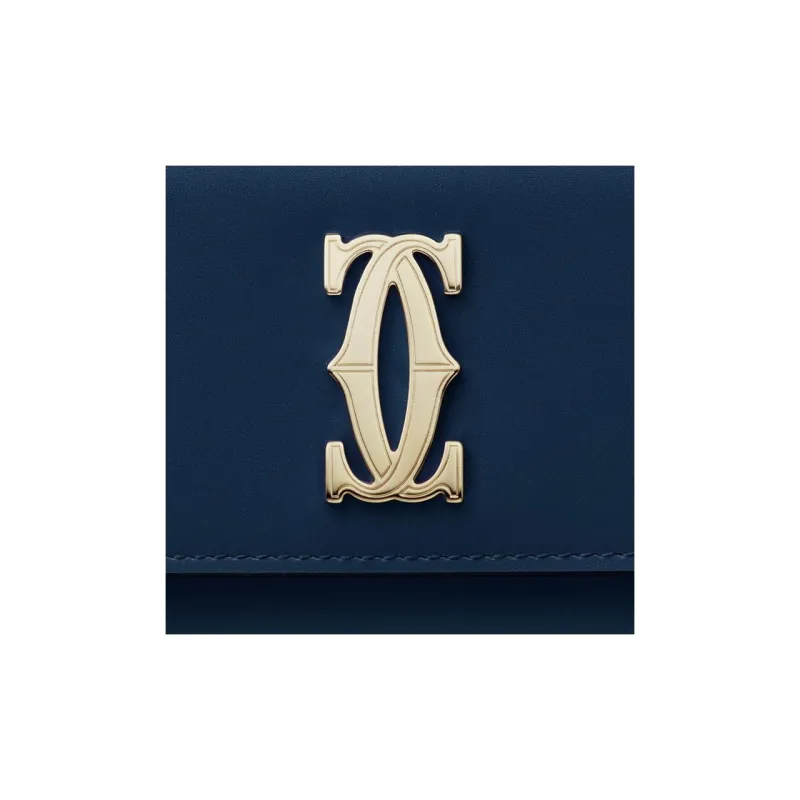 CARTIER C De Cartier Collection Calfskin Wallet Women's Midnight Blue-4