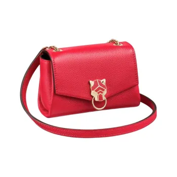 CARTIER Panthère De Cartier Calfskin Shoulder Bag Crossbody Bag Extra Small Women's Red
