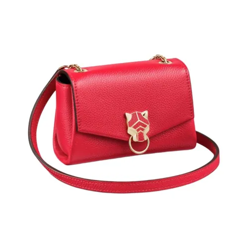 CARTIER Panthère De Cartier Calfskin Shoulder Bag Crossbody Bag Extra Small Women's Red
