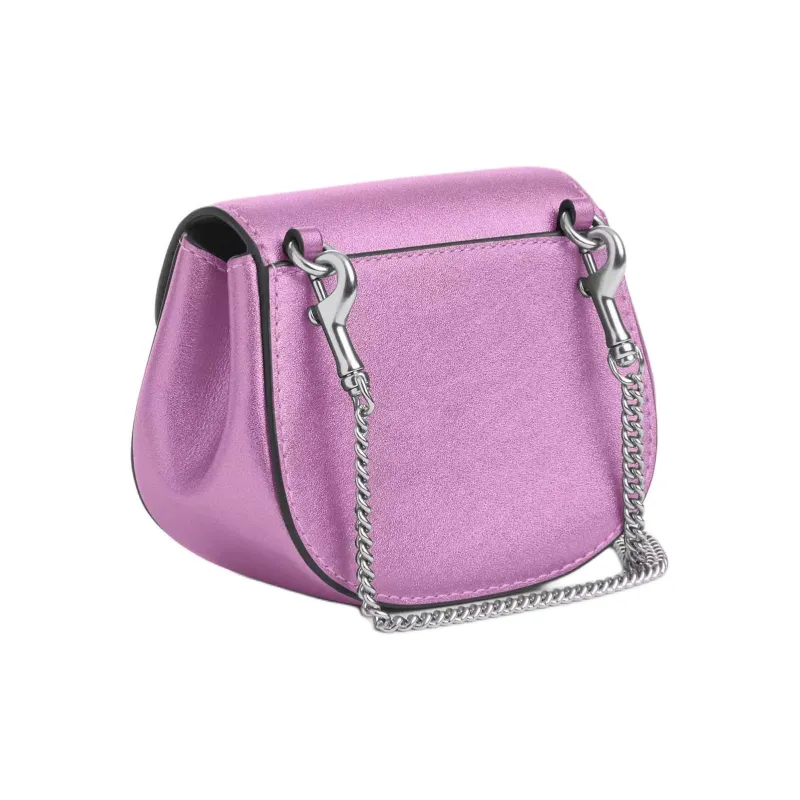 COACH Morgan Leather Card Holder Saddle Bag Shoulder Bag Crossbody Bag Mini Women's Metal Lilac-1