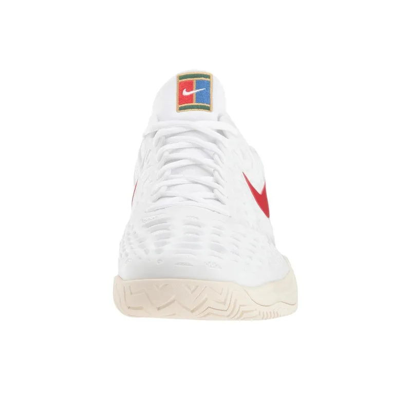 Nike Zoom Cage 3 Cushioning Low Top Tennis Shoes Men's White Red-2