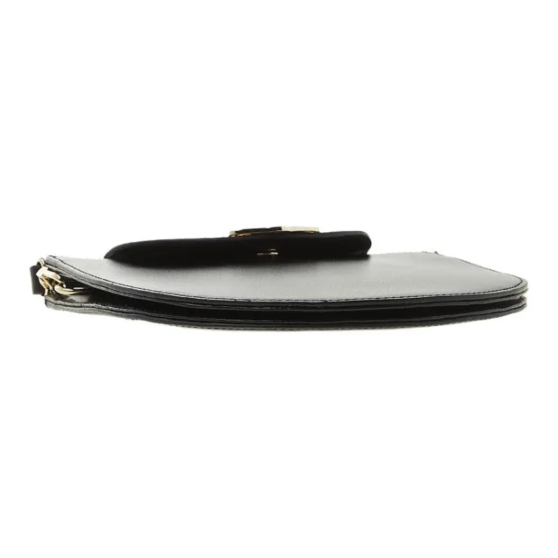 Vivienne Westwood Linda Cow Leather Crescent Bag, Saddle Bag, Shoulder Bag, Crossbody Bag Women's Black-4