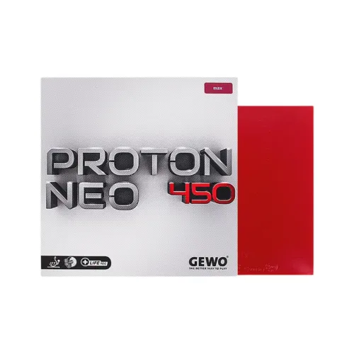 GEWO Grape 450 Table Tennis Rubbers Sponge, Rubber Inverted Rubber Curved Circle Compatibility Basic, Adults 45° Red