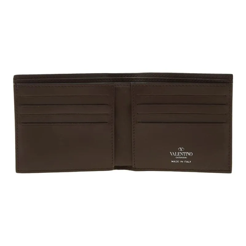 Valentino Cow Leather Wallet Women's Dark Brown-5