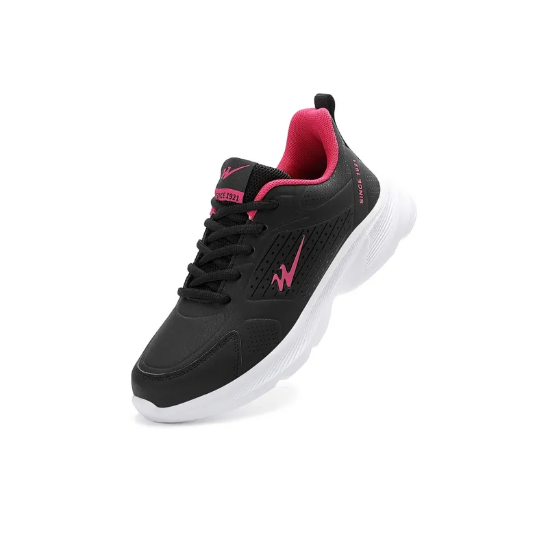 Binary Low Top Running Shoes Women's Black Rose Red-2