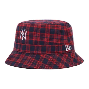 New Era Flannel Bucket Hats Unisex Red