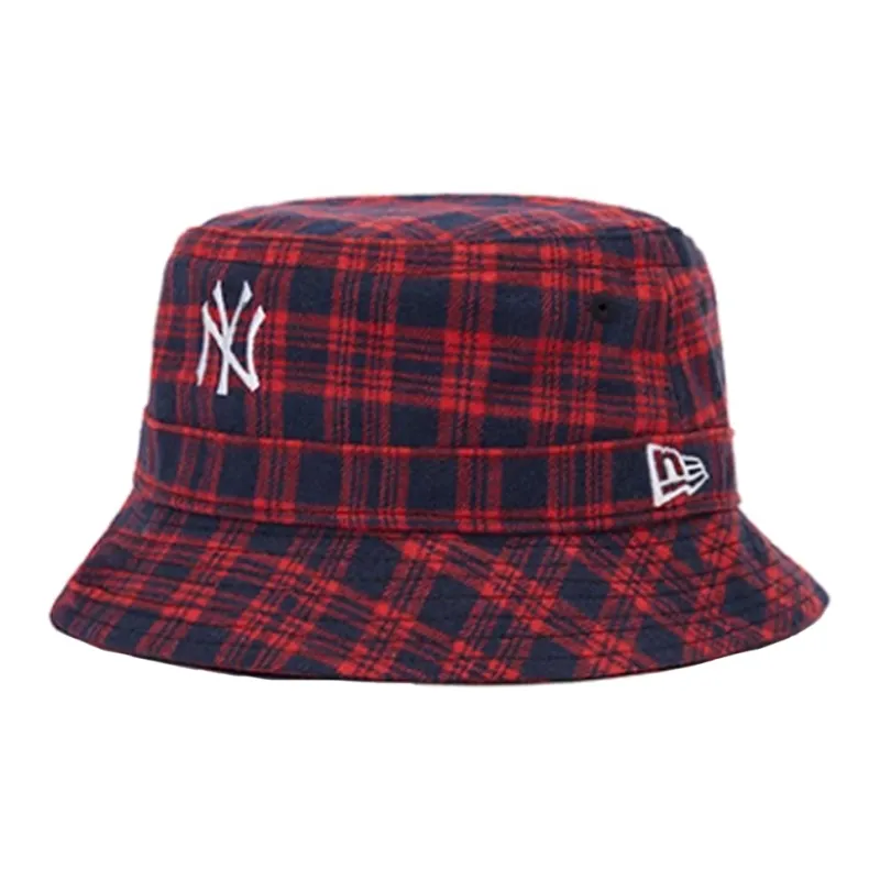 New Era Flannel Bucket Hats Unisex Red-0