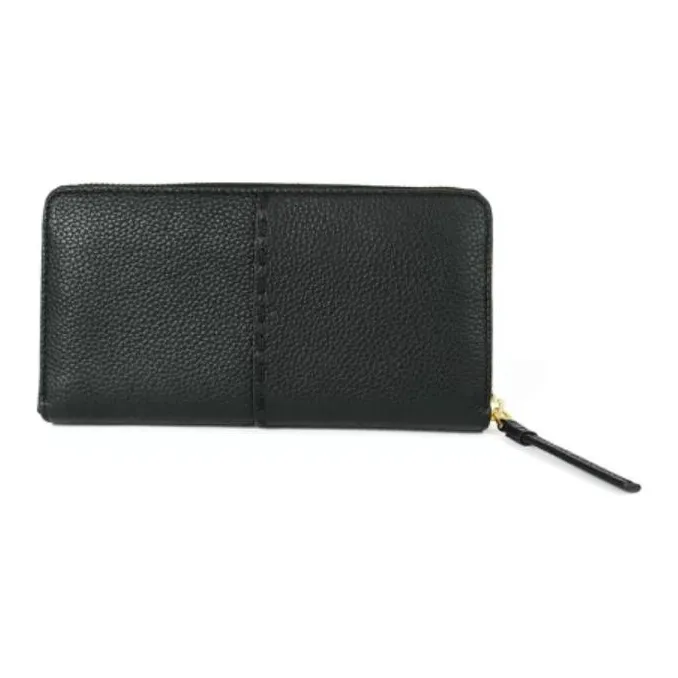TORY BURCH Leather Card Holder Wallet Unisex Black-0
