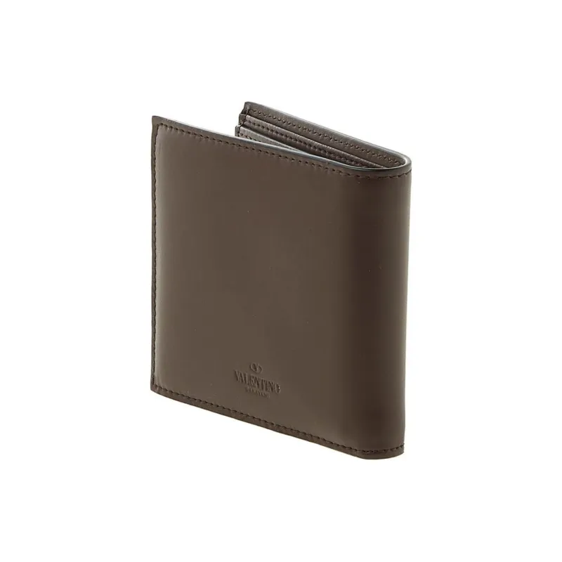 Valentino Cow Leather Wallet Women's Dark Brown-2