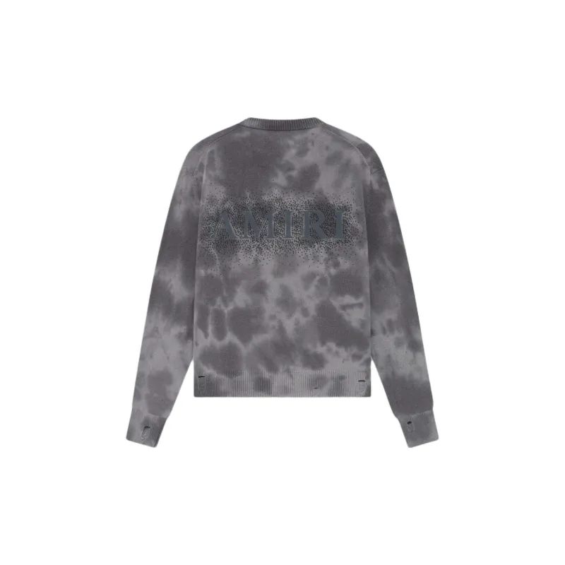 AMIRI Crystal Crewneck- Faded Sweater Men's Fade To Black-1