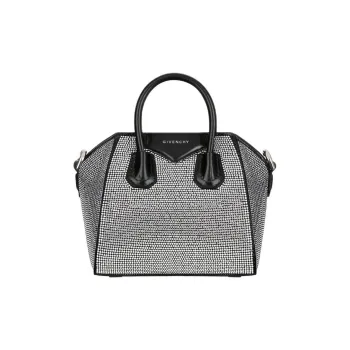Givenchy Antigona Rhinestone Satin Rhinestone Bag Shoulder Bag Crossbody Bag Handbag Extra Mini Women's Black