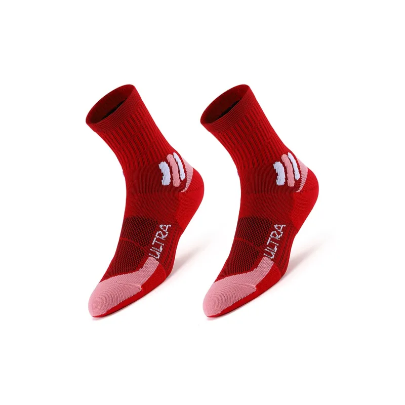 MUSCLESWING Mid Calf Socks Unisex 4 Pack Red-1
