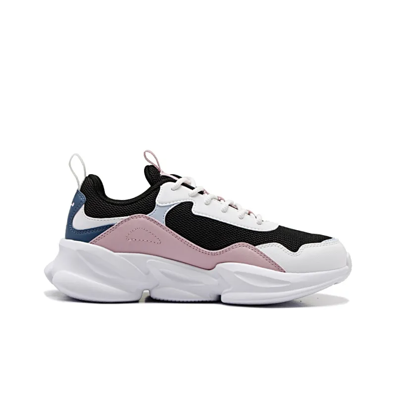 QIAODAN Slip Resistant, Abrasion Resistant, Breathable Low Top Running Shoes Women's Black Jordan White-1