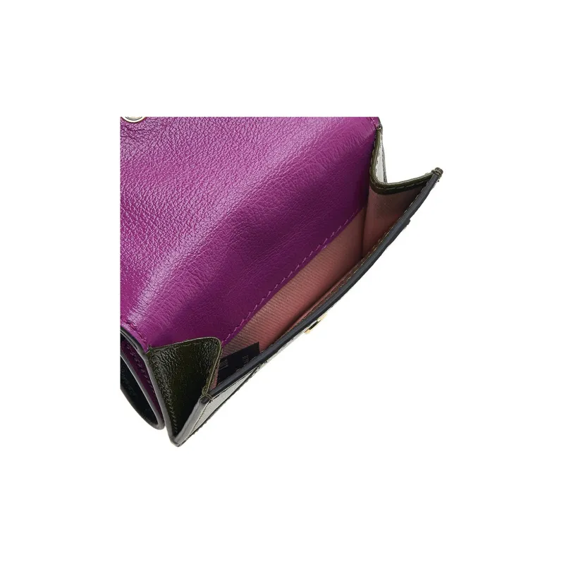 MARNI Cow Leather Wallet Unisex Fuchsia & Green-6