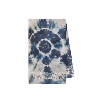 CELINE Cotton Silk Scarves Women's Blue