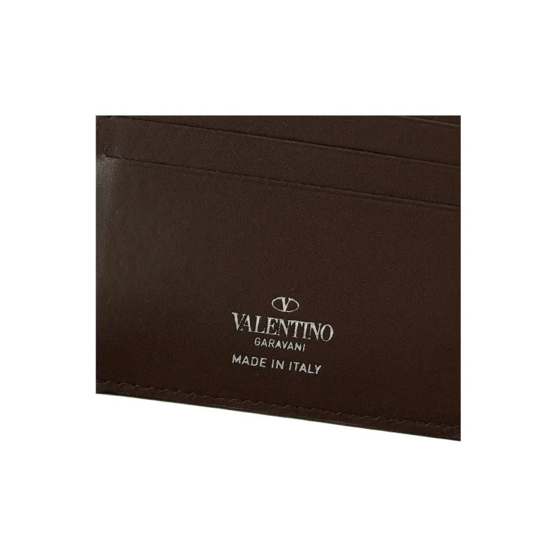 Valentino Cow Leather Wallet Women's Dark Brown-9