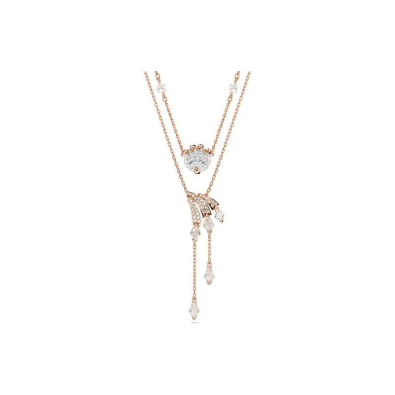 Swarovski DRAGON & PHOENIX Cubic Zirconia Faux Crystal Rose Gold-Tone Plated Faux Pearl Necklaces Women's Rose Gold-0