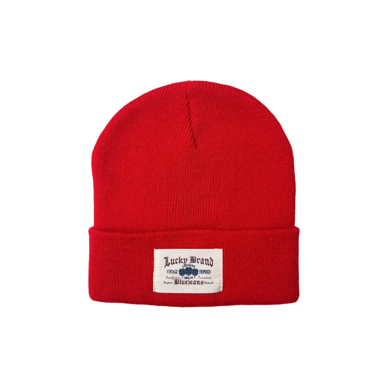 LUCKY BRAND Acrylic Vintage Fabric Label Beanies Unisex-0