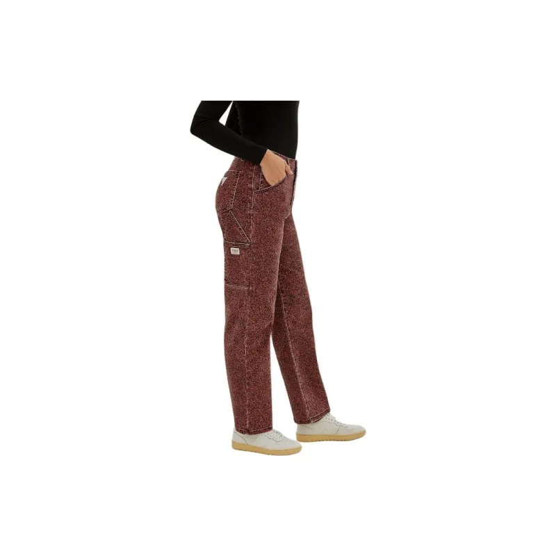 GUESS Originals Composition Print Carpenter Jeans Jeans Women's Deep Red-2