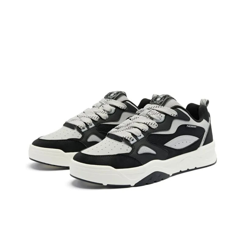 QIAODAN Sea Salt 1.0 Height Increasing Balance Wear Resistant Slip Resistant Low Top Skateboard Shoes Men's Black Gray-2