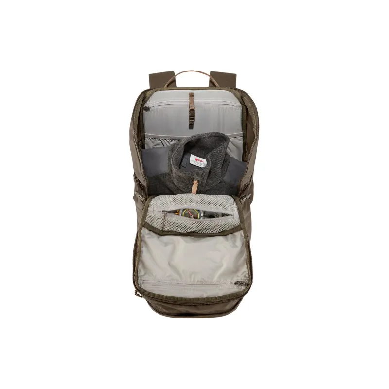 Fjallraven Recycled Polyamide Backpack Unisex Black Olive-4