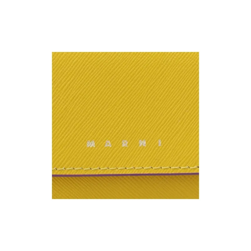 MARNI Calfskin Wallet Mini Women's Lemon-4