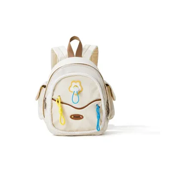 Sound For Life Fabric Small Backpack Large Size Women's Ecru Light Yellow