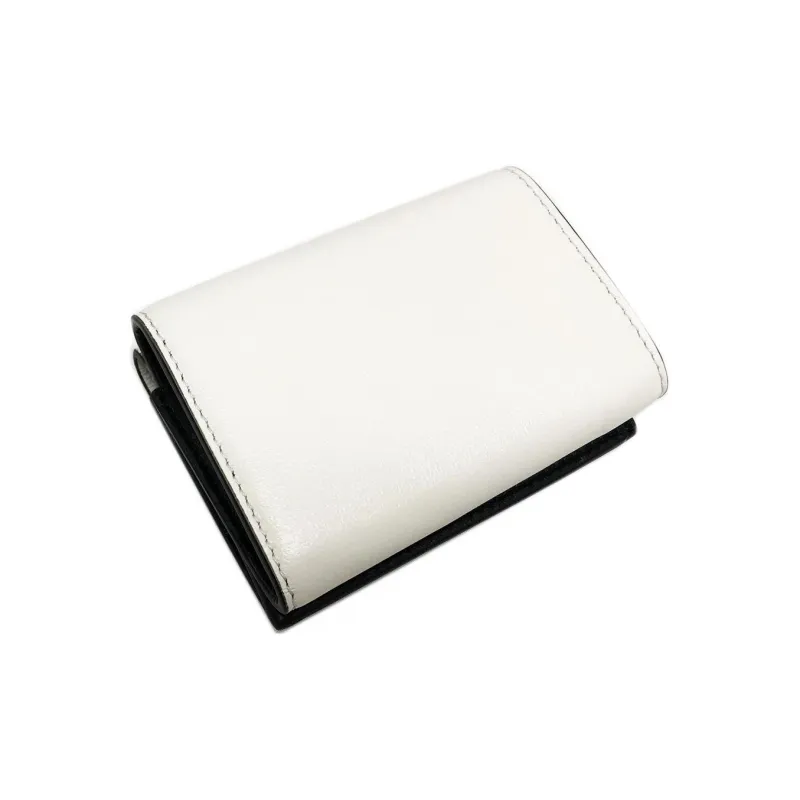 MARNI Leather Wallet Women's White & Black-2
