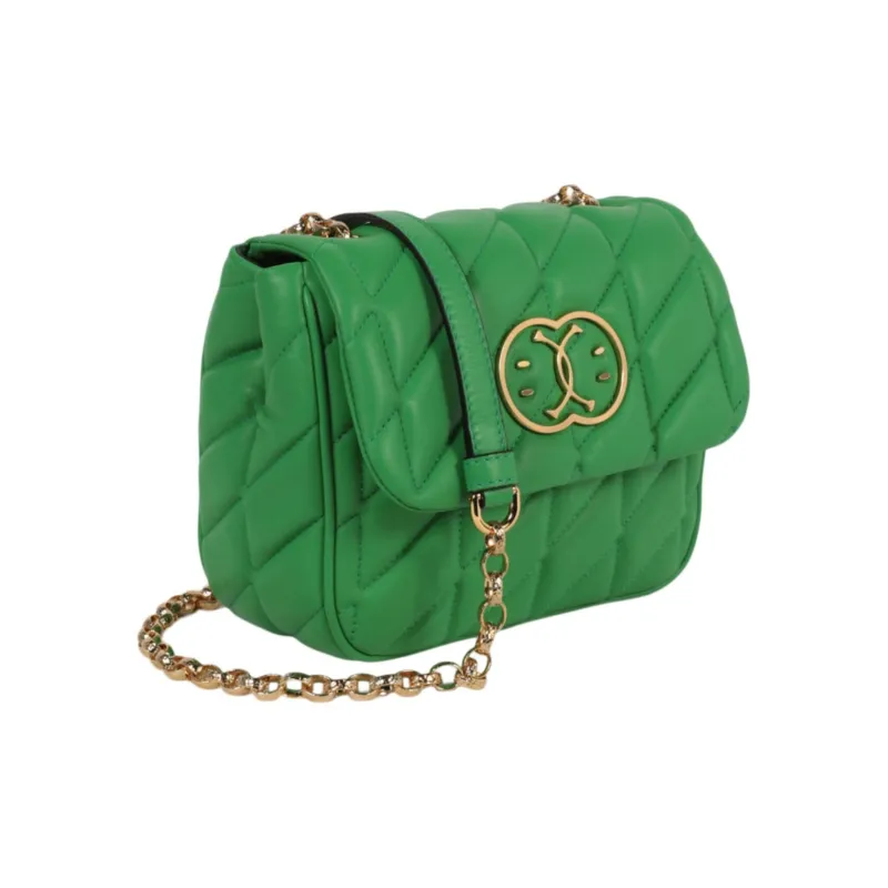 MOSCHINO Sheepskin Leather Portable Crossbody Bag Shoulder Bag Women's Green-1