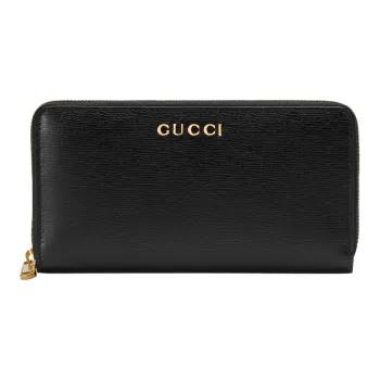 GUCCI Leather Wallet Women's Black