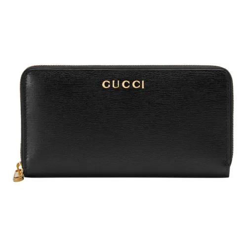 GUCCI Leather Wallet Women's Black
