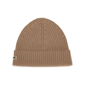 LACOSTE Wool Beanies Unisex Khaki