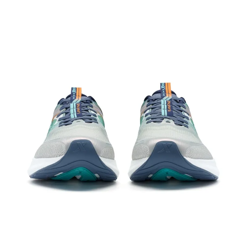 China Post x XTEP Low Top Running Shoes Men's Lunar Stone Gray/Gray Indigo Blue-4