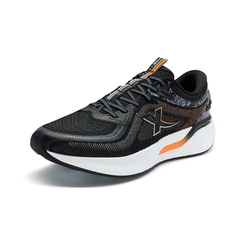 China Post x XTEP Cushioning Slip Resistant And Abrasion Resistant Low Top Training Running Shoes Men's Black/Mist Blue-1