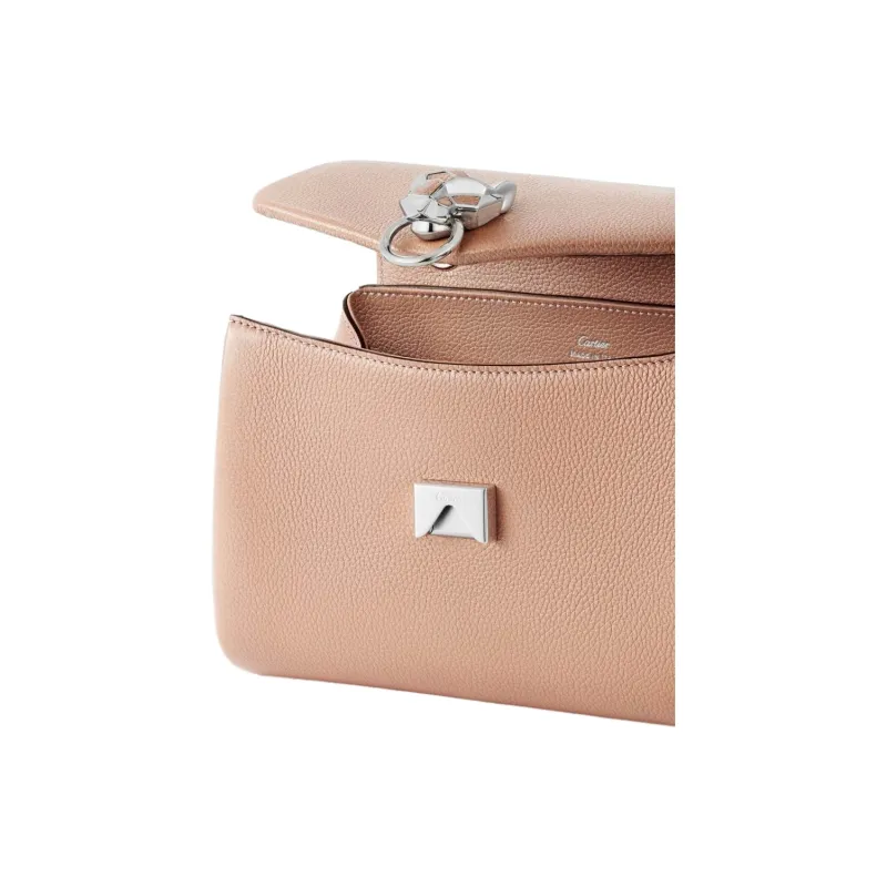 CARTIER PANTHÈRE Calfskin Combined With Lambskin Shoulder Bag Crossbody Bag Mini Women's Pink-4