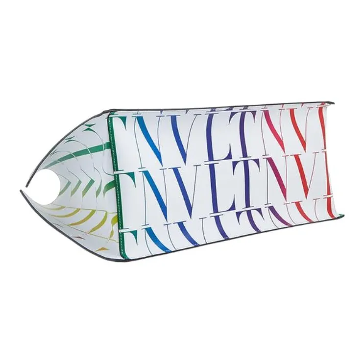 Valentino GARAVANI Cow Leather Tote Bag Shopping Bag Handbag Men's White & Multicolor-4