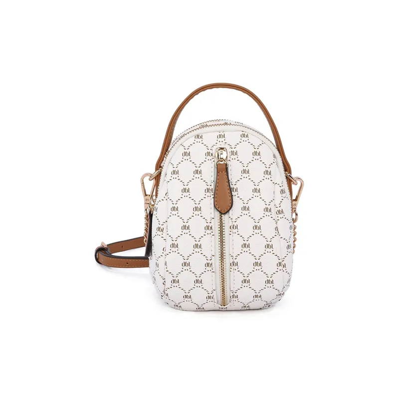 Dubaolu Polyvinyl Chloride PVC With Polyurethane Crossbody Bag Regular Women's Shell Apricot/Shell Khaki-8