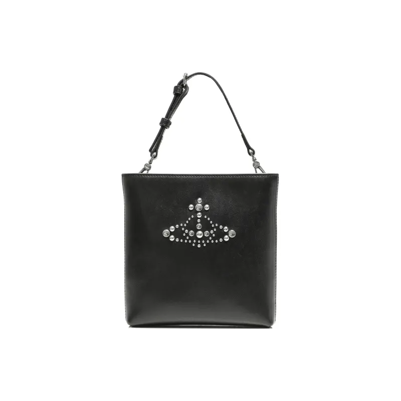 Vivienne Westwood Genuine Leather Handbag Shoulder Bag Crossbody Bag Women's Black-0
