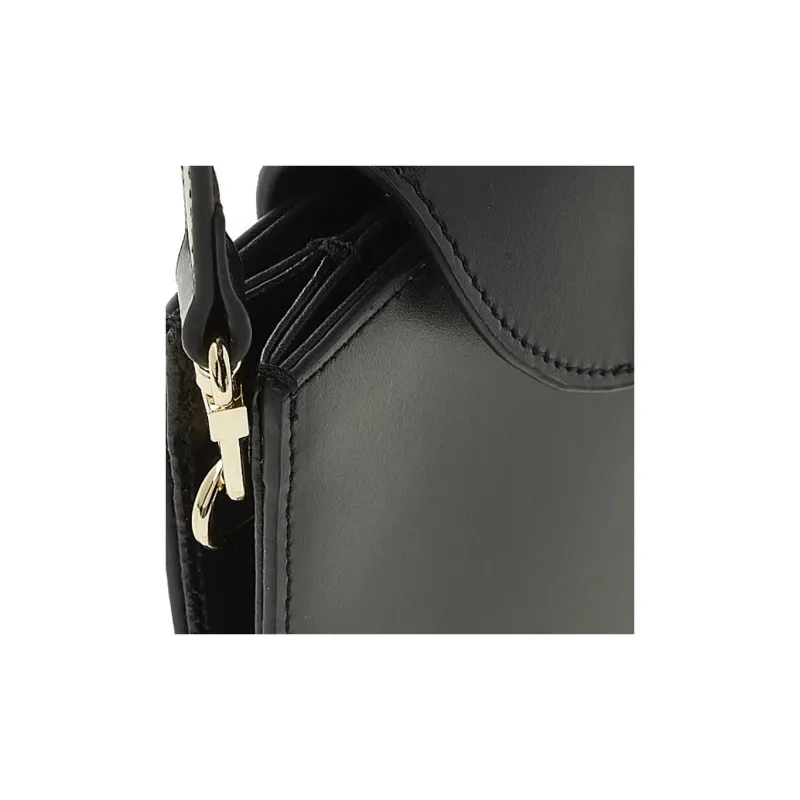 Vivienne Westwood Linda Cow Leather Crescent Bag, Saddle Bag, Shoulder Bag, Crossbody Bag Women's Black-6