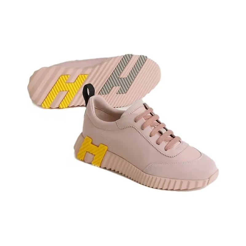 HERMES Bouncing Low Top Casual Shoes Women's Pink-4