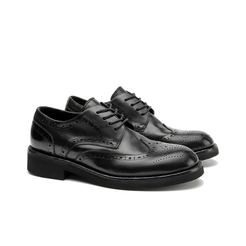 Beau Today Dress Shoes Men Low Top Brown Yellow-1