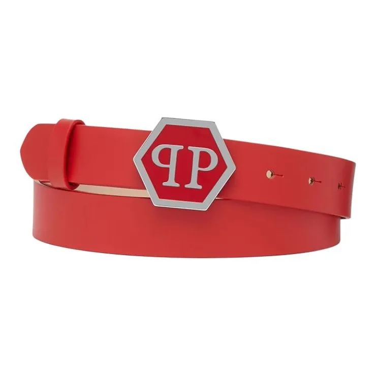 PHILIPP PLEIN Hexagon logo Leather Belt-2