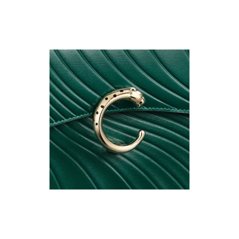 CARTIER Panthère De Cartier Calfskin Handbag Shoulder Bag Crossbody Bag Small Size Women's Emerald Green-5