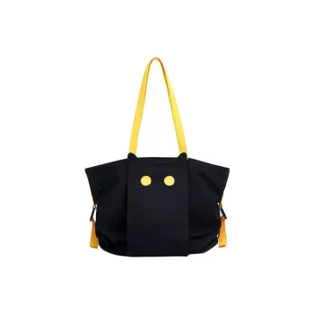 NOXXON Nylon Shoulder Bag Crossbody Bag Handbag Large Size Unisex Obsidian Black