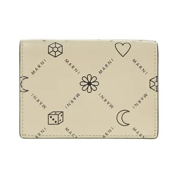 MARNI Cow Leather Wallet Women's Light Ivory