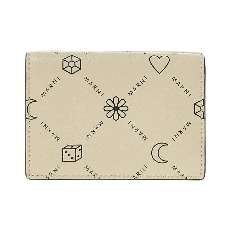 MARNI Cow Leather Wallet Women's Light Ivory-0