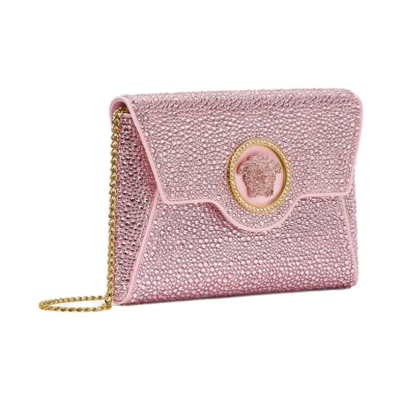 FANSIZHE La Medusa Viscose With Silk Blend Envelope Bag, One Shoulder Crossbody, Clutch Women's Pink-1