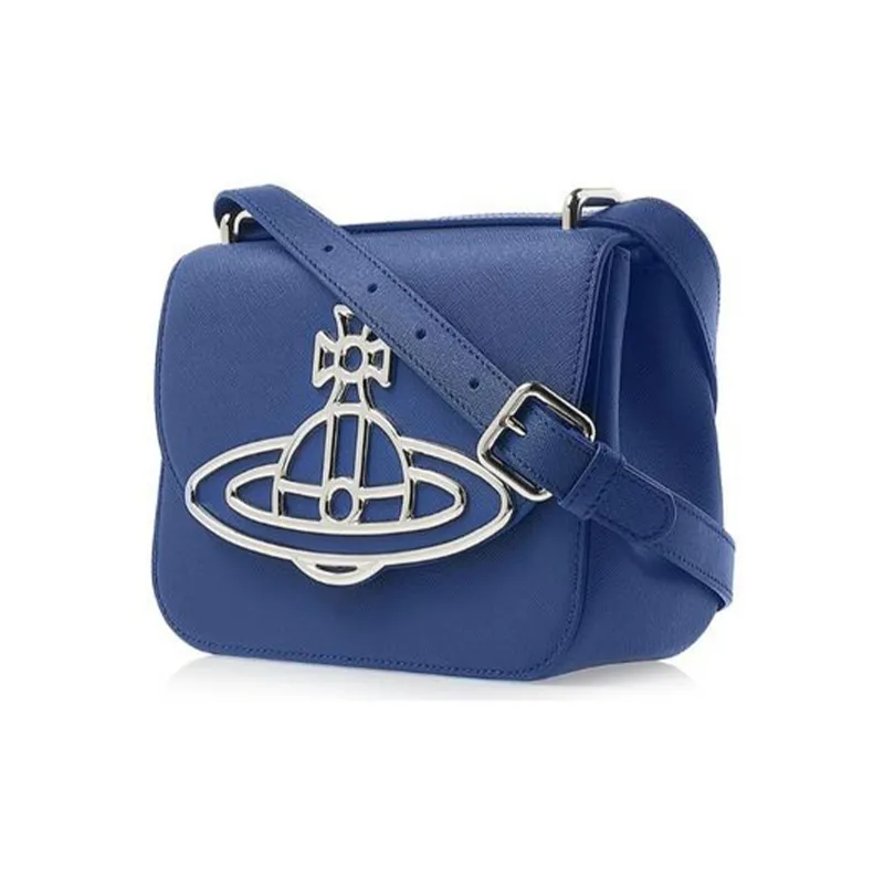 Vivienne Westwood Linda Calfskin Shoulder Bag, Crossbody Bag Women's Blue-1