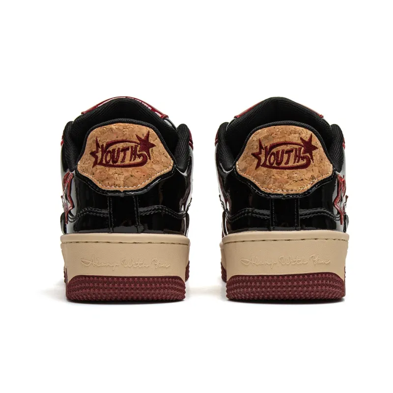 Youthloser Low Top Skateboard Shoes Unisex Burgundy-4