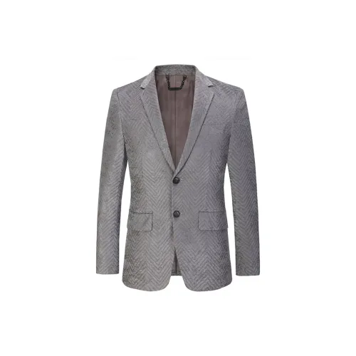 DAVID NAMAN Business Suits Men Gray